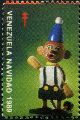 Venezuela (Vinhetas) - 1989 - Juguetes Fundacion Fredy Reyna - Macaco Gorro - Sem Valor (Vineta Antituberculosis)