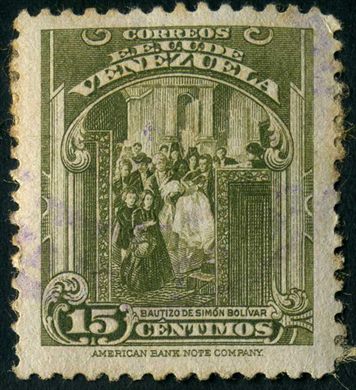 Venezuela - 1924 - Bautizo de Simon Bolivar - 15C