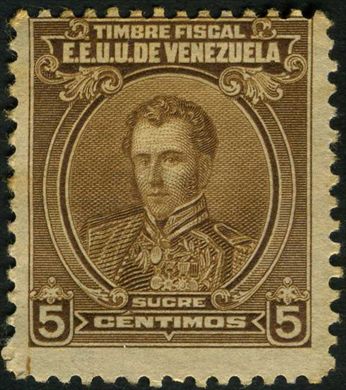 Venezuela - 1928 - Selo Fiscal - Sucre - 5C