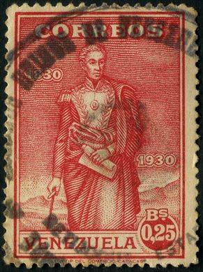 Venezuela - 1930 - Centenario Morte Bolivar - 0.25Bs