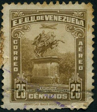 Venezuela - 1932 - Estatua Bolivar Caracas Aereo - 25C