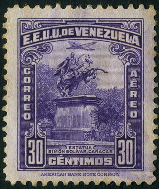 Venezuela - 1932 - Estatua Bolivar Caracas Aereo - 30C