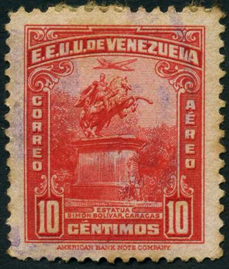Venezuela - 1932 - Estatua Bolivar Caracas Aereo - 10C