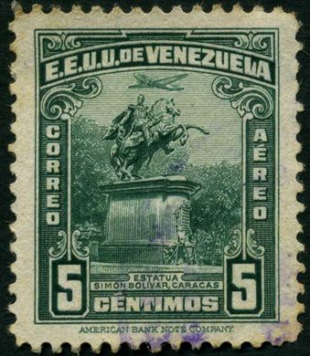 Venezuela - 1932 - Estatua Bolivar Caracas Aereo - 5C