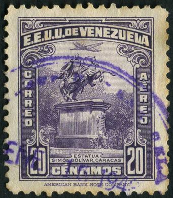 Venezuela - 1932 - Estatua Bolivar Caracas Aereo - 20C