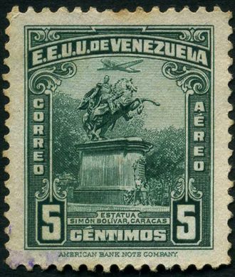 Venezuela - 1932 - Estatua Bolivar Caracas Aereo - 5C