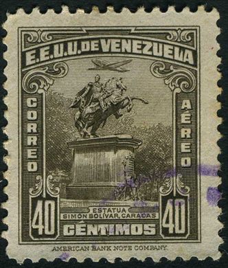 Venezuela - 1932 - Estatua Bolivar Caracas Aereo - 40C