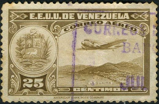 Venezuela - 1937 - Correo Aereo - La Guaira - 25C
