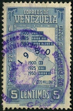 Venezuela - 1950 - VIII Censo Nacional y Censo de las Americas - 5C