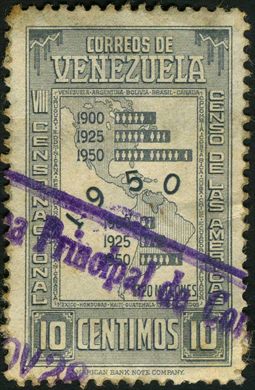 Venezuela - 1950 - VIII Censo Nacional y Censo de las Americas - 10C