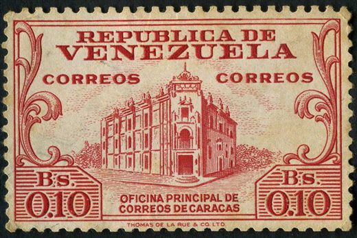 Venezuela - 1953 - Oficina Principal de Correos Caracas De La Rue - 0.10Bs