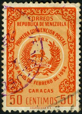 Venezuela - 1954 - Primera Convencion Postal APRV Correos - 50C
