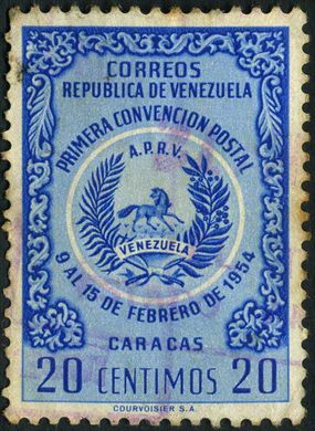 Venezuela - 1954 - Primera Convencion Postal APRV Correos - 20C