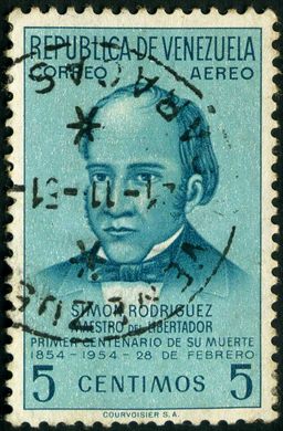 Venezuela - 1954 - Simon Rodriguez Maestro Libertador Aereo - 5C