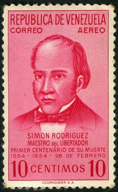 Venezuela - 1954 - Simon Rodriguez Maestro Libertador Aereo - 10C