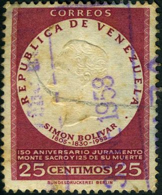 Venezuela - 1955 - Juramento Monte Sacro Bolivar Correos - 25C