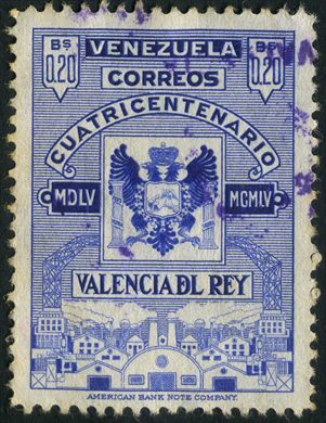 Venezuela - 1955 - Cuatricentenario Valencia del Rey - 0.25Bs