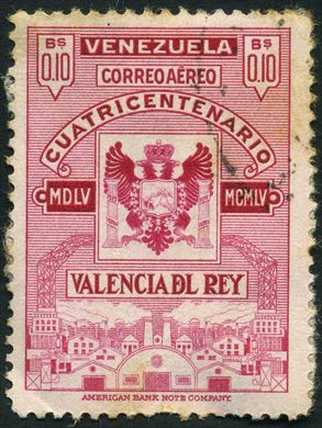Venezuela - 1955 - Cuatricentenario Valencia del Rey Aereo - 0.05Bs