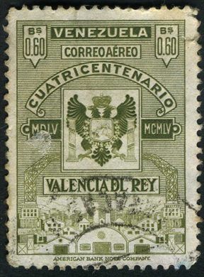 Venezuela - 1955 - Cuatricentenario Valencia del Rey Aereo - 0.60Bs