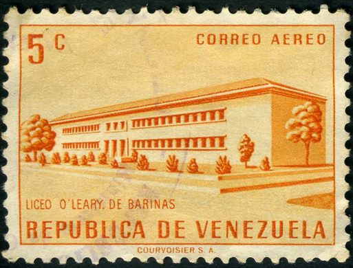 Venezuela - 1956 - Arquitectura - Liceo OLeary Barinas - 5C (Aereo)