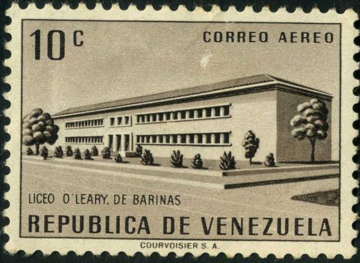 Venezuela - 1956 - Arquitectura - Liceo OLeary Barinas - 10C (Aereo)