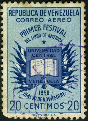Venezuela - 1956 - Primer Festival del Libro de America Aereo - 20C