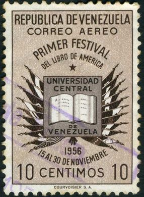 Venezuela - 1956 - Primer Festival del Libro de America Aereo - 10C