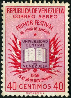 Venezuela - 1956 - Primer Festival del Libro de America Aereo - 40C
