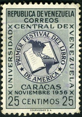 Venezuela - 1956 - Primer Festival del Libro de America Correos - 25C