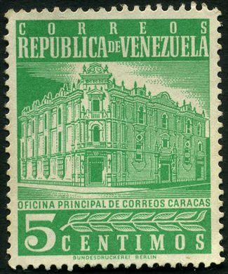 Venezuela - 1958 - Oficina Principal de Correos Caracas Bundesdruckerei - 5C