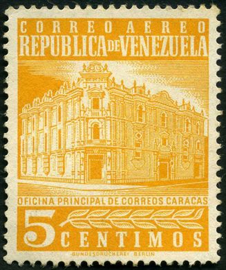 Venezuela - 1958 - Oficina Principal de Correos Caracas Aereo - 50C
