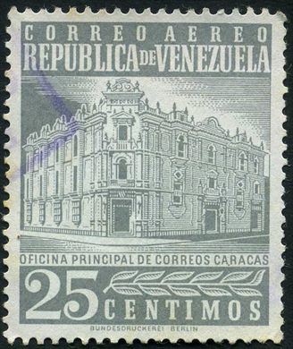 Venezuela - 1958 - Oficina Principal de Correos Caracas Aereo - 25C
