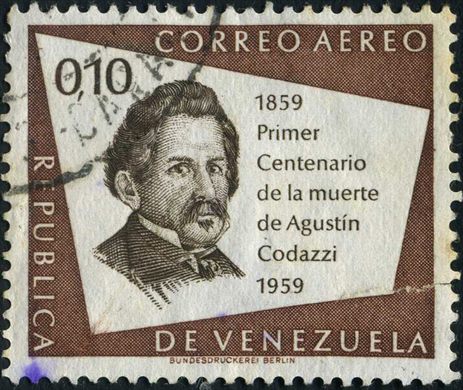 Venezuela - 1959 - Centenario Morte Agustin Codazzi Aereo - 0.10Bs