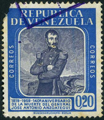 Venezuela - 1959 - 140 Aniversario Muerte Jose Antonio Anzoategui - 0.20Bs