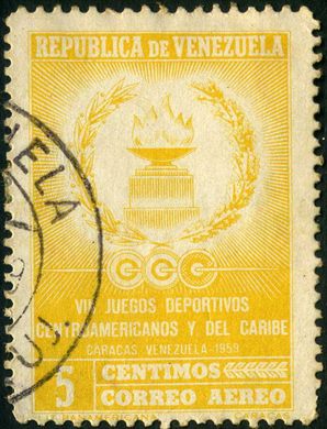Venezuela - 1959 - VIII Juegos Centroamericanos Caribe Antorcha Aereo - 5C