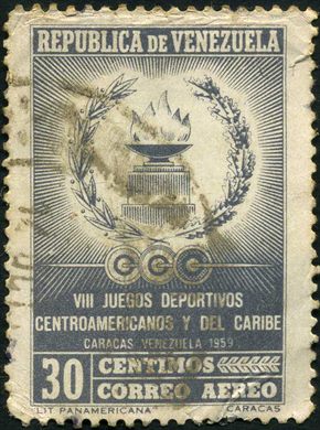 Venezuela - 1959 - VIII Juegos Centroamericanos Caribe Antorcha Aereo - 30C