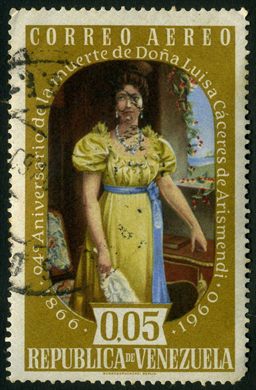 Venezuela - 1960 - 94 Aniversario Morte Dona Luisa Caceres de Arismendi Aereo - 0.05Bs
