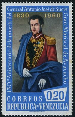 Venezuela - 1960 - 130 Aniversario Muerte Antonio Jose de Sucre - Gran Mariscal de Ayacucho - 0.20Bs