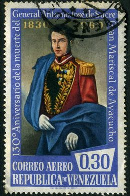 Venezuela - 1960 - 130 Aniversario Muerte Antonio Jose de Sucre - Gran Mariscal de Ayacucho - Aereo - 0.30Bs