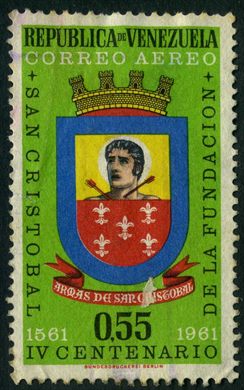 Venezuela - 1961 - IV Centenario Fundacion San Cristobal Aereo - 0.55Bs