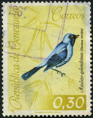 Venezuela - 1962 - Aves Azulejo golondrinas Tersina viridis - 0.30Bs