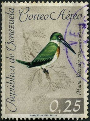 Venezuela - 1962 - Aves Aereo Martin Pescador Chloroceryle amazona - 0.25Bs