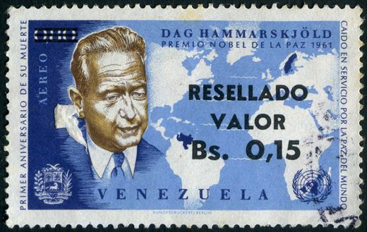 Venezuela - 1962 - Dag Hammarskjold Resellado - 0.15Bs sobre 0.80Bs