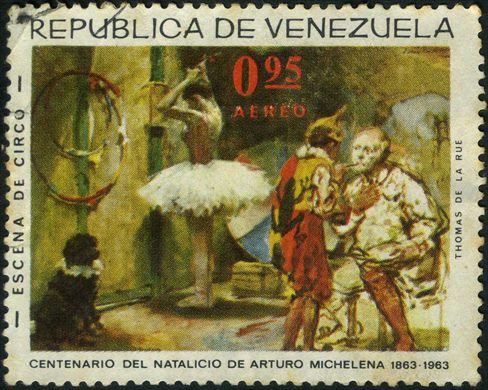Venezuela - 1963 - Centenario Arturo Michelena - Escena de Circo - 0.95Bs (Aereo)