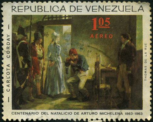 Venezuela - 1963 - Centenario Arturo Michelena - Carlota Corday - 1.05Bs (Aereo)