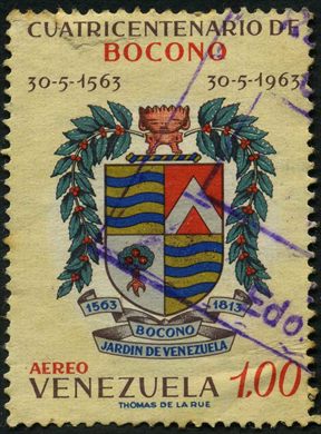 Venezuela - 1963 - Cuatricentenario Bocono Escudo Aereo - 1Bs