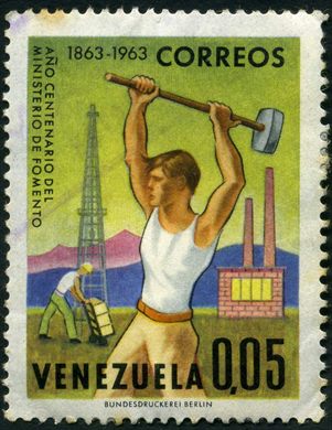 Venezuela - 1963 - Centenario Ministerio de Fomento - Industria - 0.05Bs
