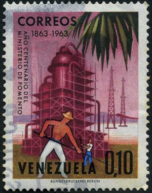 Venezuela - 1963 - Centenario Ministerio de Fomento - Petroleo - 0.10Bs