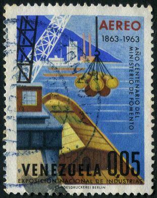 Venezuela - 1963 - Centenario Ministerio de Fomento - Exposicion Nacional de Industrias - 0.05Bs Aereo