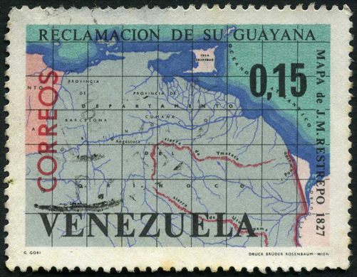 Venezuela - 1965 - Reclamacion de su Guayana - Mapa Restrepo 1827 - 0.15Bs